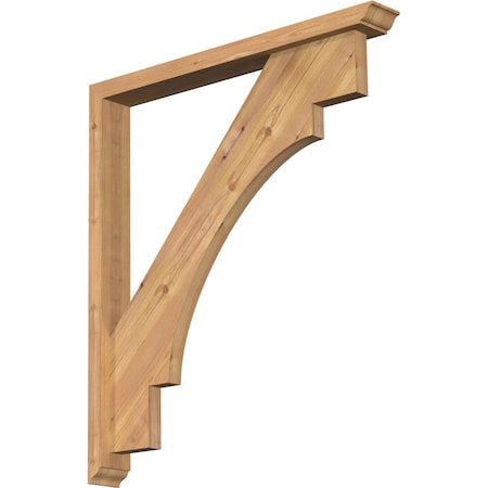 Ekena Millwork Merced Traditional Smooth Bracket w/ Offset Brace, Western Red Cedar, 3 1/2"W x 30"D x 34"H BKT0402X30X34MRC01SWR